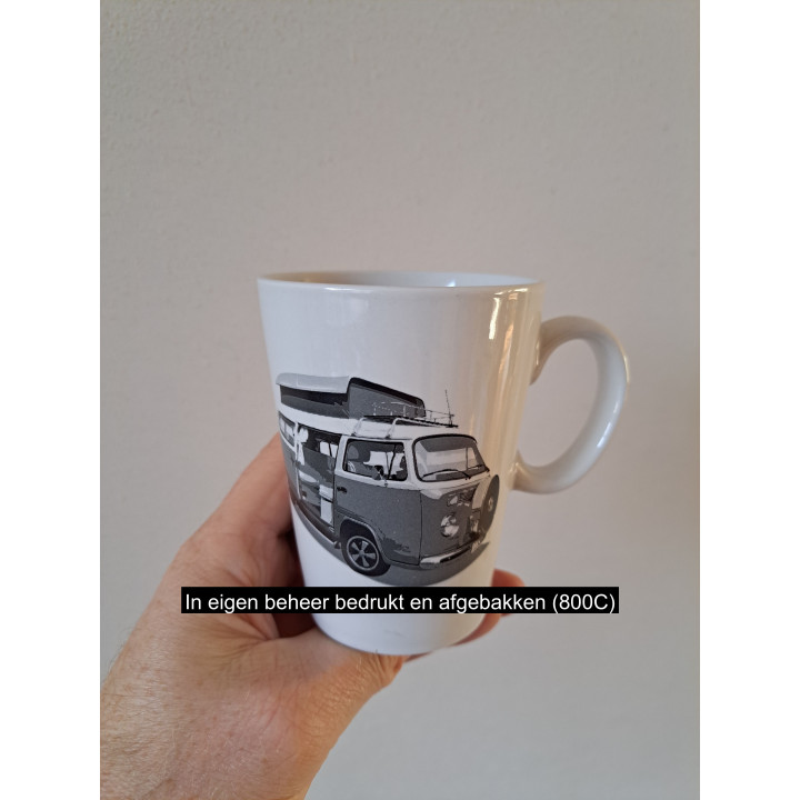 Beker mok met Volkswagen T2 camper, porselein D8x10.5cm