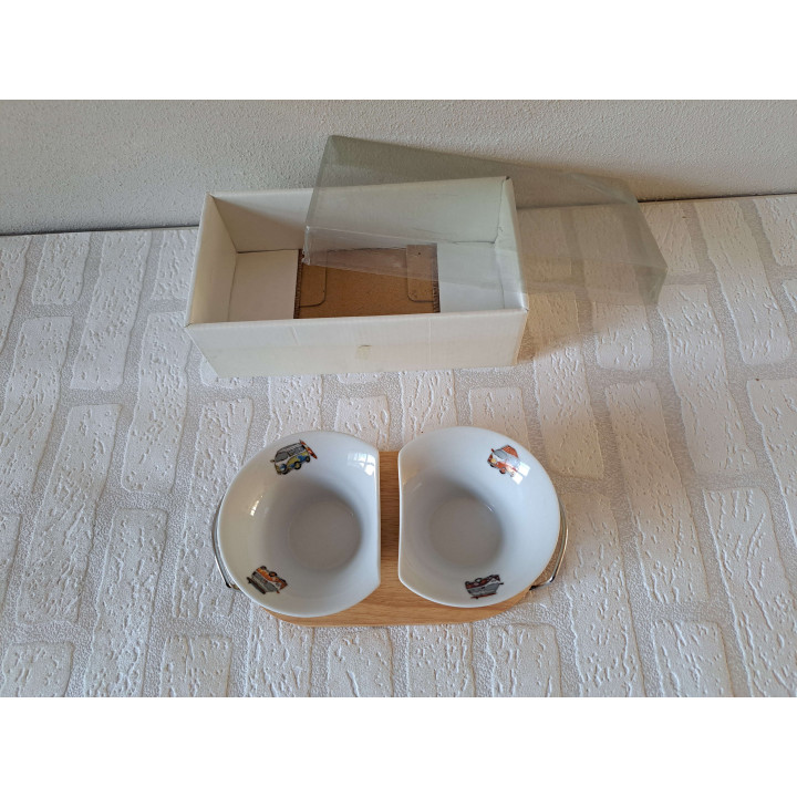 Hapjes of sauzen met Volkswagen bus, porselein 24x12x6cm - handgemaakt