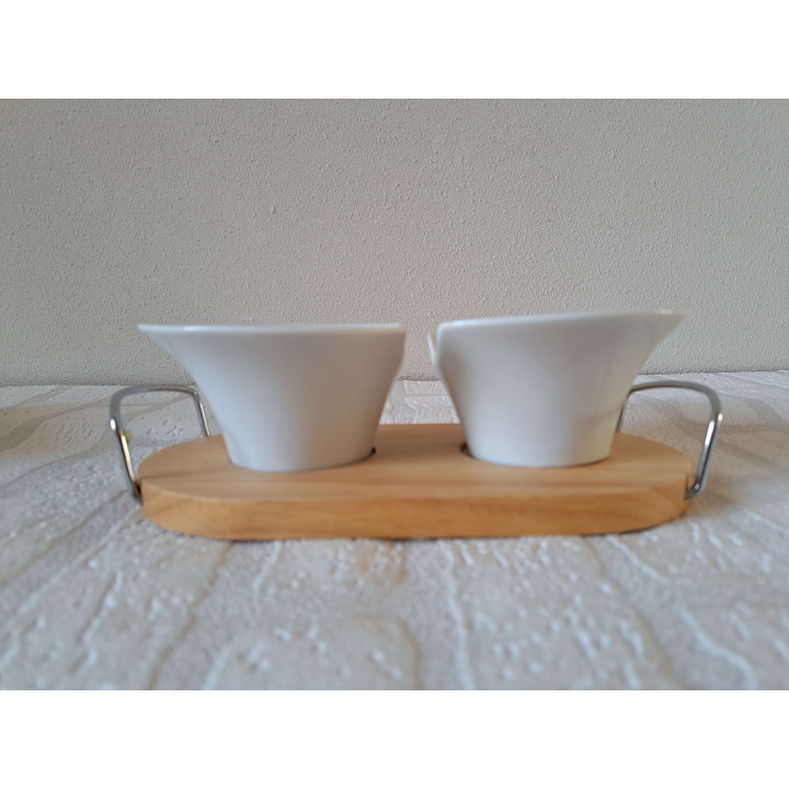 Hapjes of sauzen met Volkswagen bus, porselein 24x12x6cm - handgemaakt