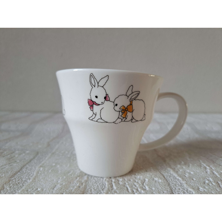 Cup and Saucer Set with Rabbits Porcelain 26x18x9cm - Charming