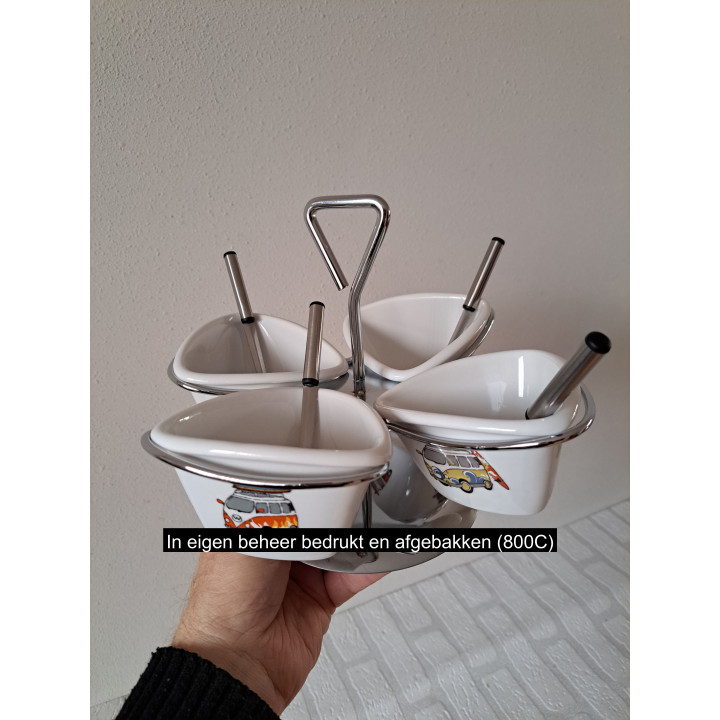 Sauzen carrousel met Volkswagen camper, porselein D24xH20cm