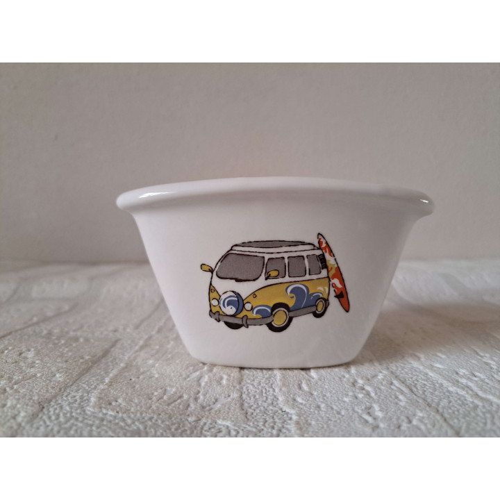Sauzen carrousel met Volkswagen camper, porselein D24xH20cm - handgemaakt