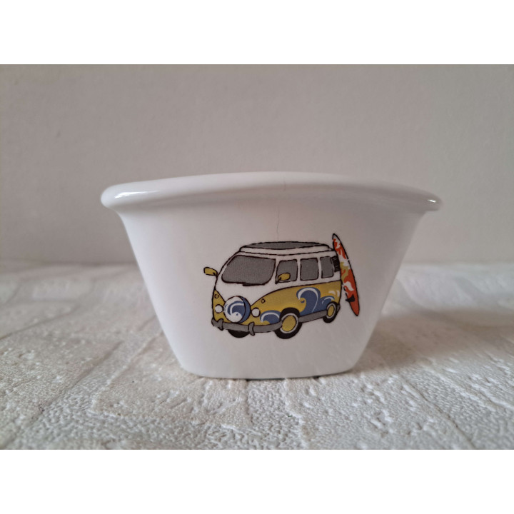 Sauzen carrousel met Volkswagen camper, porselein D24xH20cm - handgemaakt