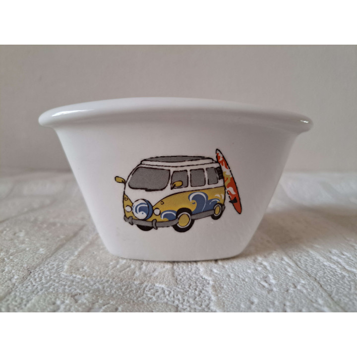 Sauzen carrousel met Volkswagen camper, porselein D24xH20cm - handgemaakt