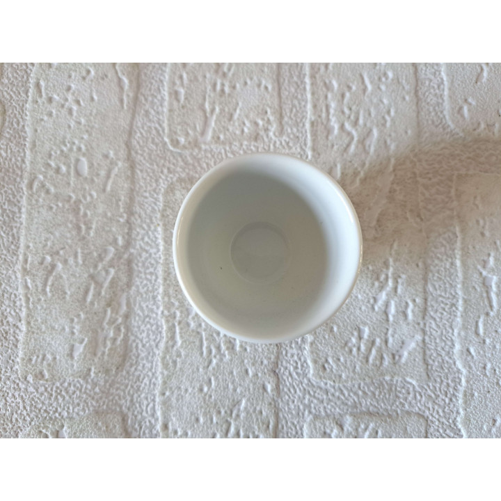 Eierdopje met Curtiss JN-4D vliegtuig, porselein D4.5xH4.5cm - handgemaakt