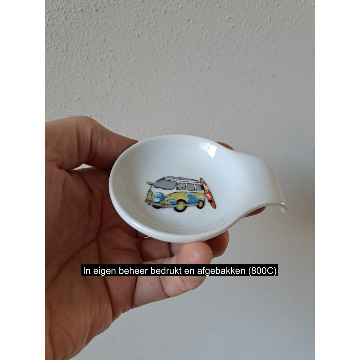 Amuseschaal met Volkswagen met surfplank, porselein 9x7x2cm
