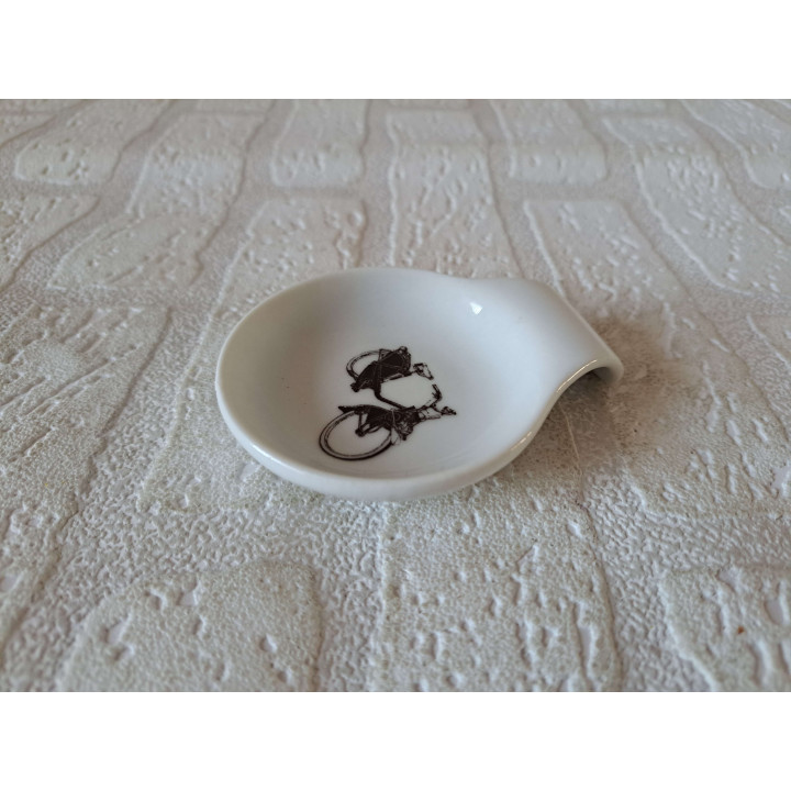 Amuseschaal met Solex motorfiets, porselein 9x7x2cm - handgemaakt