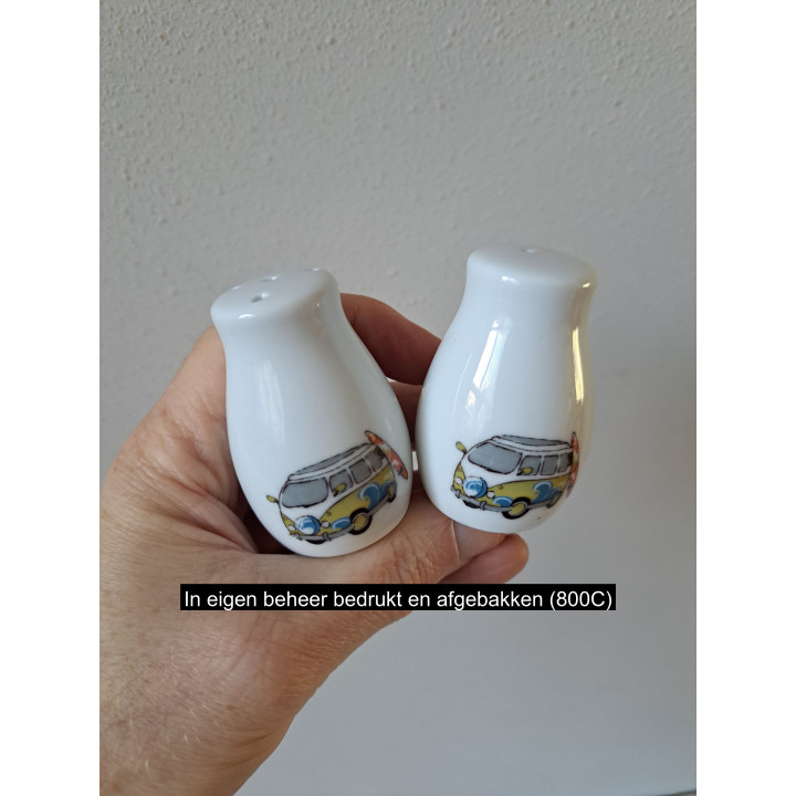 Volkswagen surfplank peper en zoutstel, porselein D4xH6cm gn