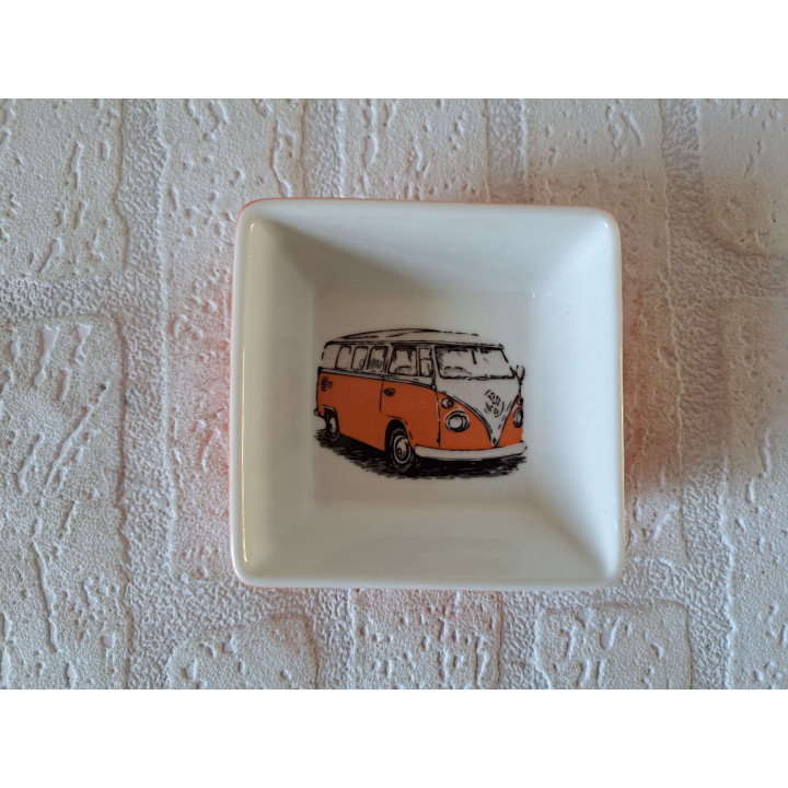 Hapjes-sauzenschaal VW Bus Porselein 9x9x3.5cm - Nostalgisch