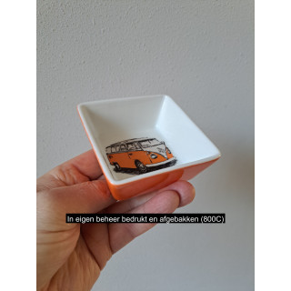 Hapjes of sauzenschaal Volkswagen bus, porselein 9x9x3.5cm