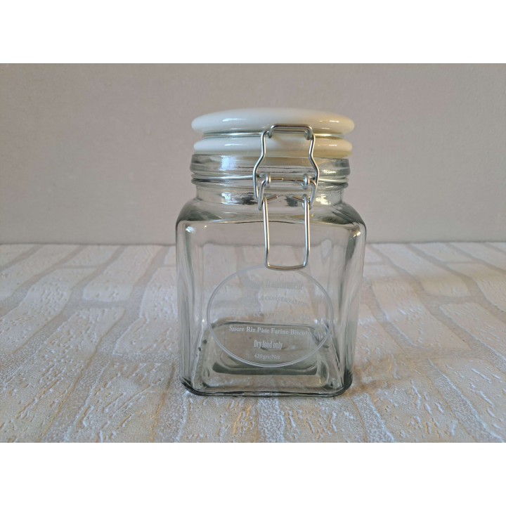 Voorraadpot met Volkswagen bus, glas-porselein 10x10x16cm - handgemaakt