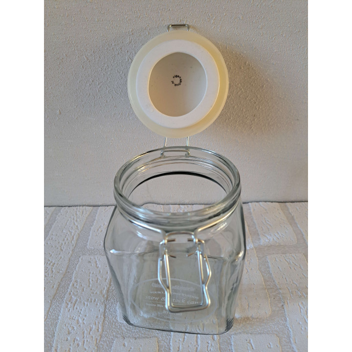 Voorraadpot met Volkswagen bus, glas-porselein 10x10x16cm - handgemaakt