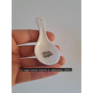 Amuselepel Volkswagen bus met surfplak, porselein 10x5x5cm