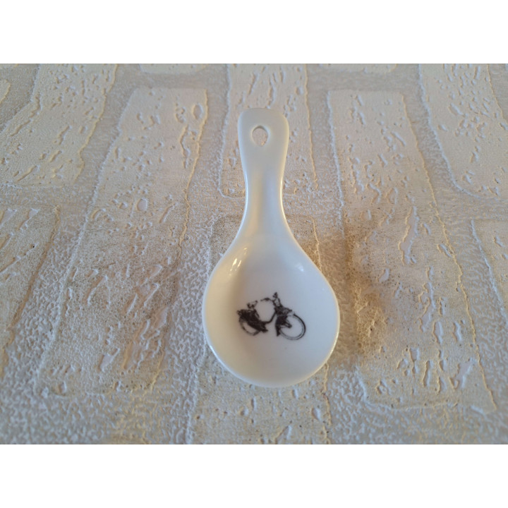 Amuselepel met Solex bromfiets, porselein 10x5x5cm - handgemaakt