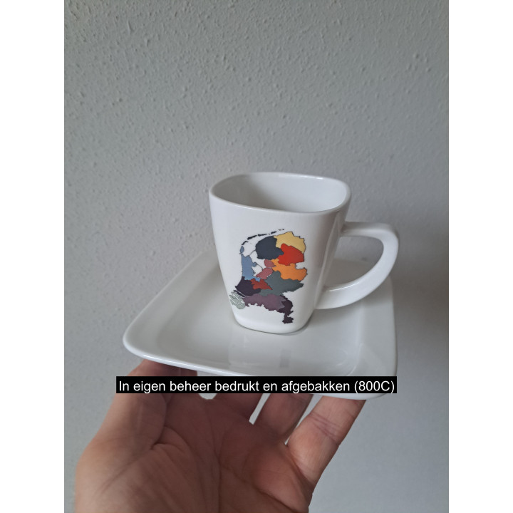 Kop en schotel Nederlandse provincies, 13.5x13.5x8.5cm