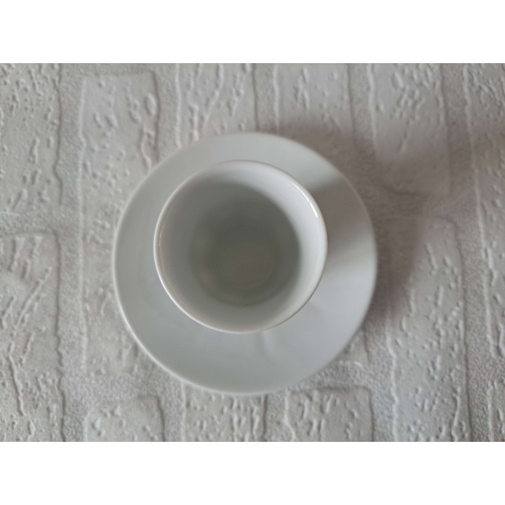 Kop en schotel Tweety, Solex bromfiets, porselein D12.5xH8cm - handgemaakt