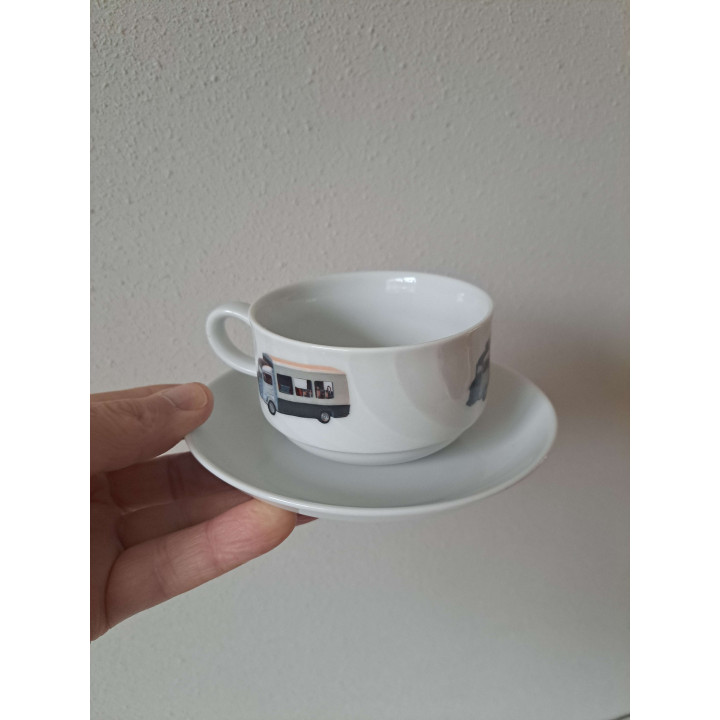 Kop en schotel Citroen HY foodtruck, porselein D14xH6cm - kop en schotels