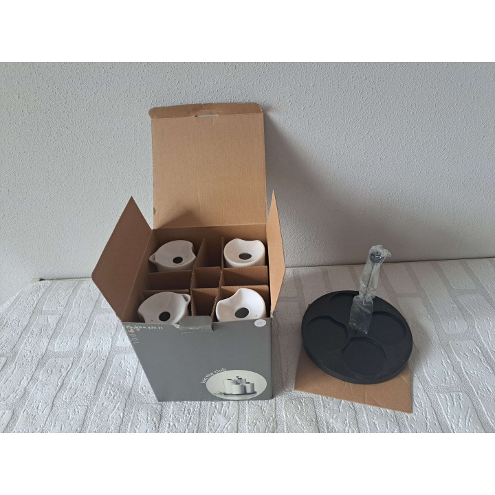 Peper, zout, olie, azijn Volkswagen, porselein D16.5xH17.5cm - handgemaakt