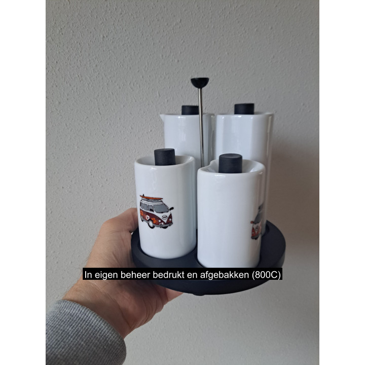 Peper, zout, olie, azijn Volkswagen, porselein D16.5xH17.5cm