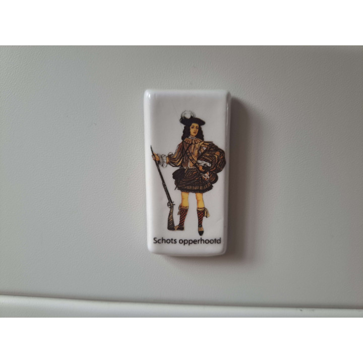 Schots opperhoofd keukenmagneet, porselein 5.5x2.5cm - keukenmagneten