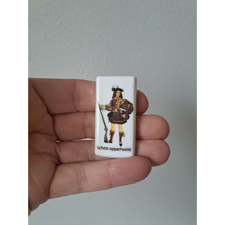 Schots opperhoofd keukenmagneet, porselein 5.5x2.5cm - keukenmagneten