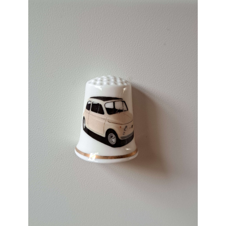 Fiat 500 1956 Koelkastmagneet Porselein 2.5x3cm - Crème