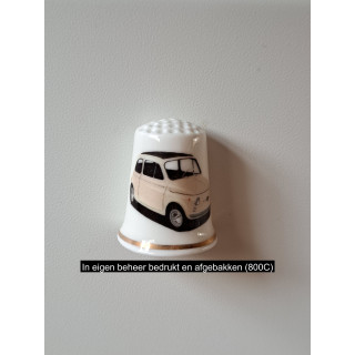 Fiat 500 1956 keukenmagneet, porselein 2.5x3cm crm