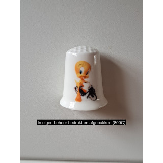 Tweety met Solex keukenmagneet, porselein 2.5x3cm
