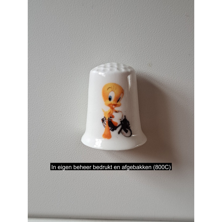 Tweety met Solex keukenmagneet, porselein 2.5x3cm