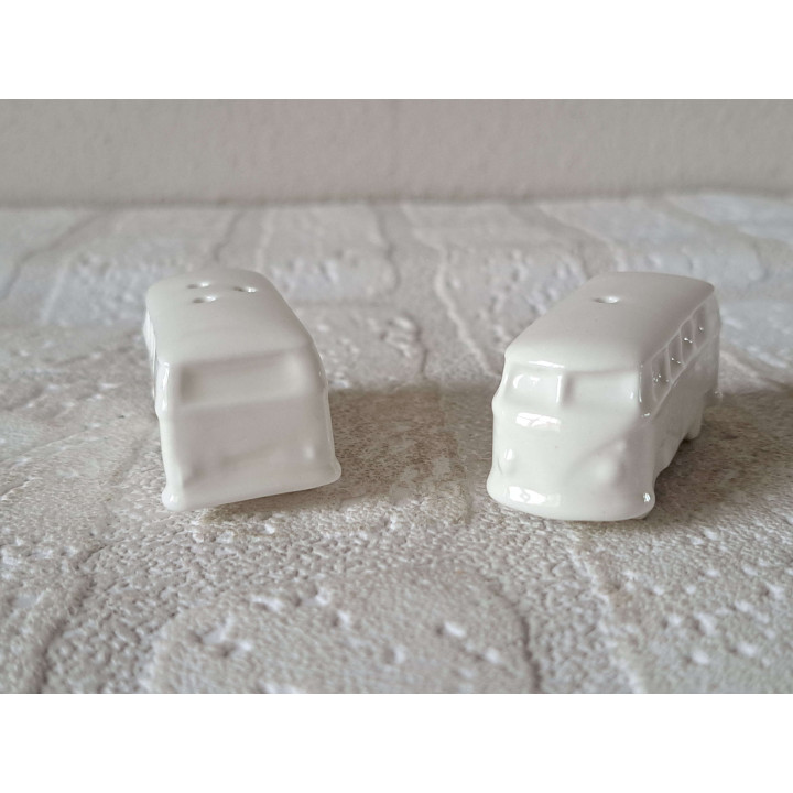 Volkswagen bus peper en zoutstel, porselein 6x2.5x2.5cm - porselein bedrukken