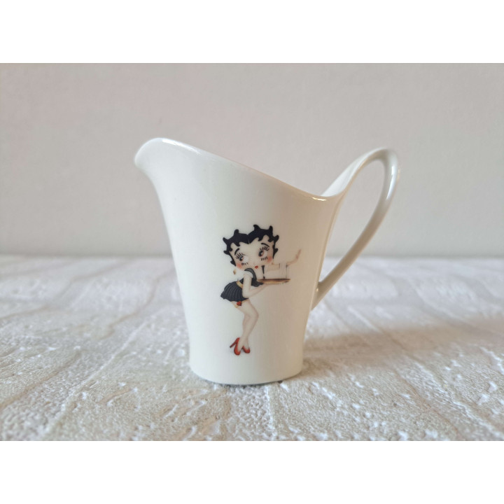 Melkkannetje met Betty Boop, porselein 9x6x8cm - handgemaakt