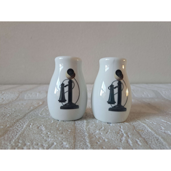 Kandelaartelefoon, peper en zoutstel, porselein D4xH6cm - peper en zoutstellen