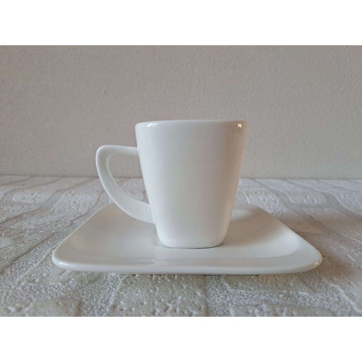 Kop en schotel Papagaai vogel, porselein 14x14x9cm - handgemaakt