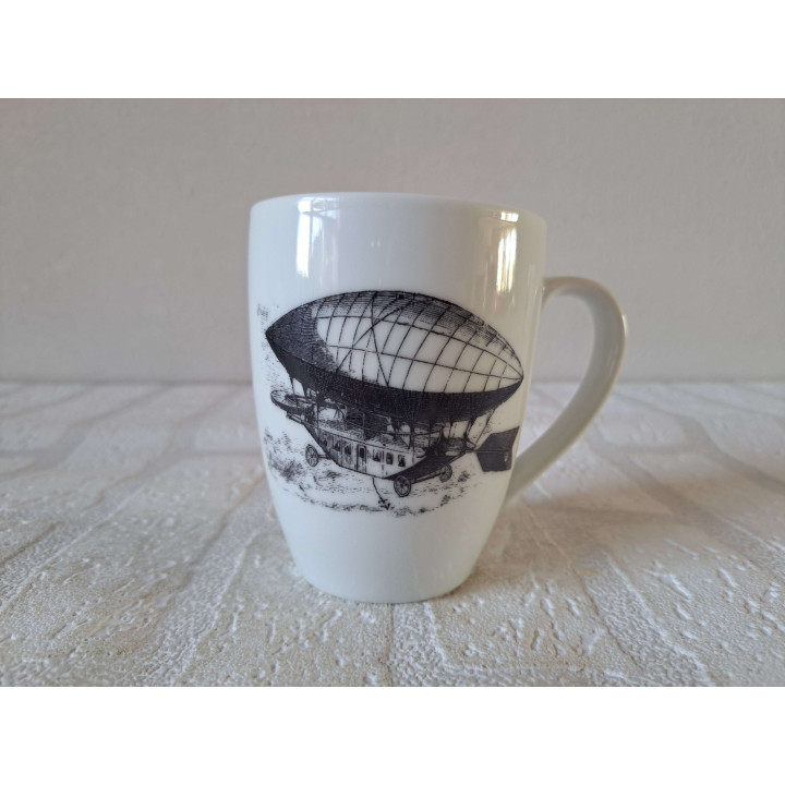 Porcelain Mug Steampunk Airship D8xH10cm