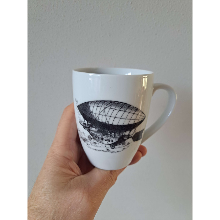 Porcelain Mug Steampunk Airship D8xH10cm