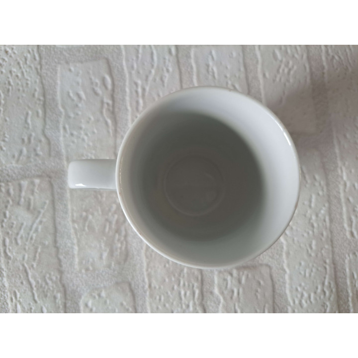 Beker mok met Volkswagen kever, porselein D8xH10cm - handgemaakt