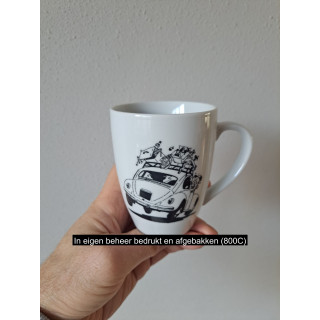 Beker mok met Volkswagen kever, porselein D8xH10cm