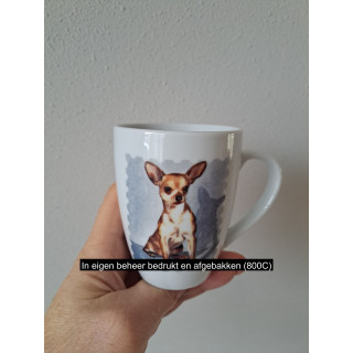 Beker mok met Chihuahua hond, porselein D8xH10cm