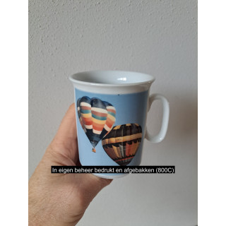 Beker mok met luchtballonnen, porselein D7.6xH9.5cm