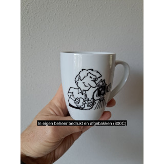 Beker mok met Fotograaf, porselein D8xH10cm