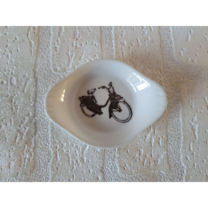 Amuseschaal met Solex motorfiets, porselein 9x7x2cm - handgemaakt