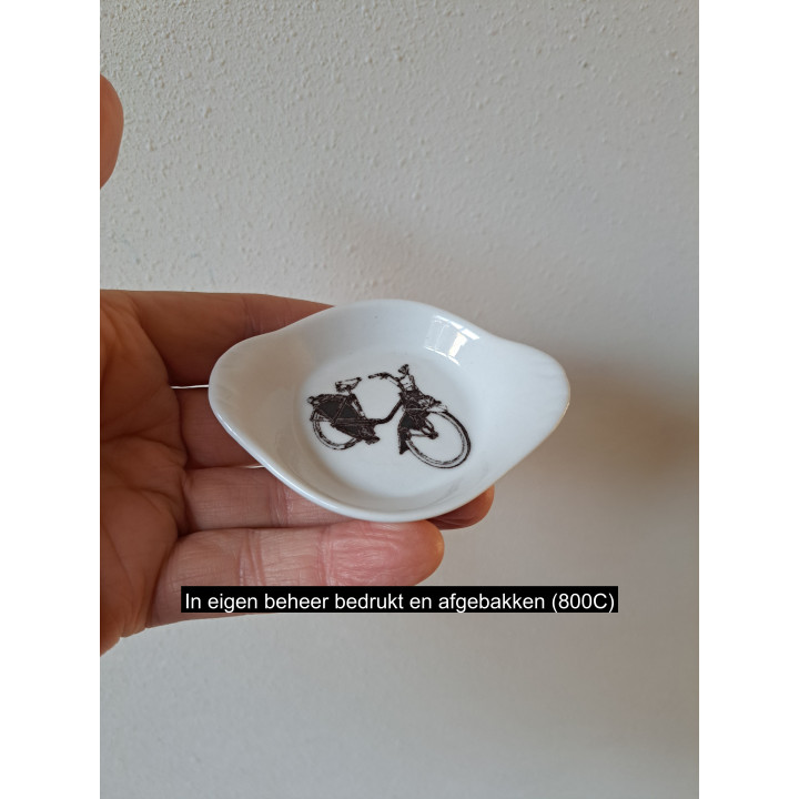 Amuseschaal met Solex motorfiets, porselein 9x7x2cm
