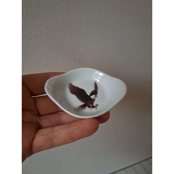 Amuseschaal met Adelaar vogel, porselein 9x7x2cm