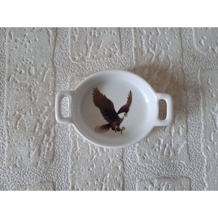 Amuseschaaltje met Adelaar vogel, Porselein 8.5x6x2cm - handgemaakt
