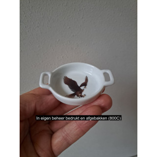 Amuseschaaltje met Adelaar vogel, Porselein 8.5x6x2cm
