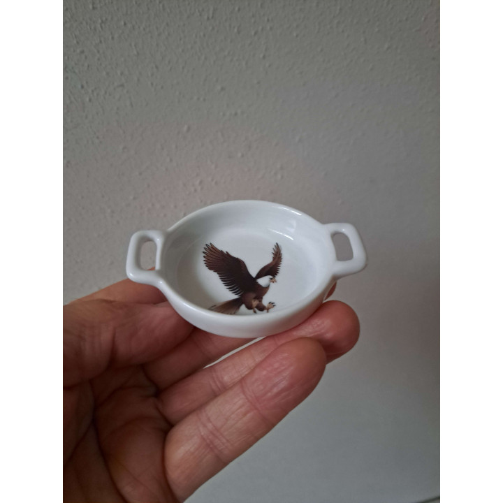 Amuseschaaltje met Adelaar vogel, Porselein 8.5x6x2cm - handgemaakt