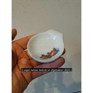 Amuseschaal met rozen bloemen, porselein 9x7x2cm