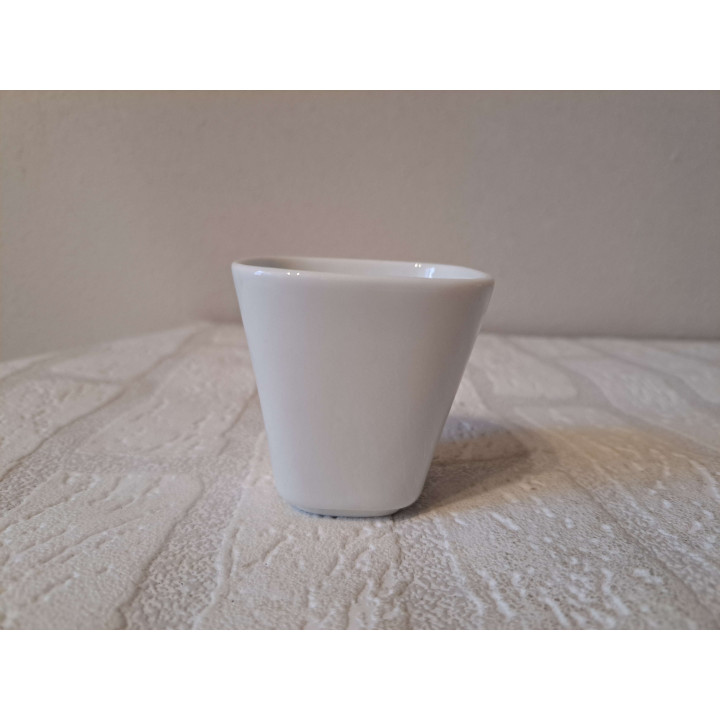 Bloempotje met konijnen, porselein 6x6x6cm - handgemaakt