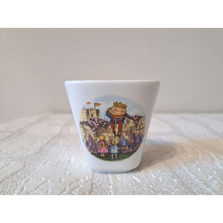 Bloempotje met Humpty Dumpty, porselein 6x6x6cm - handgemaakt