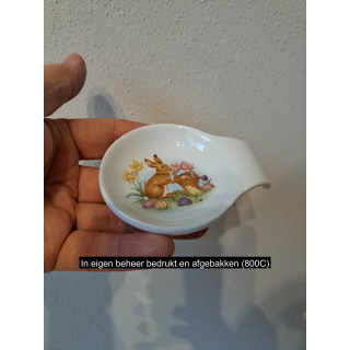 Amuseschaal met Paashaas en eieren, porselein 9x7x2cm